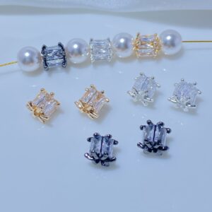 変色防止 14K 金張りジルコン 筒 / ホイール / 幸運ビーズ チャーム DIY アクセサリー素材