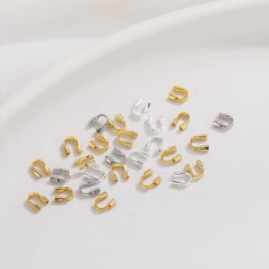 14K 金メッキ U 字馬蹄ワイヤー保護金具 DIY パールアクセサリーパーツ