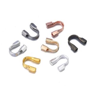 真鍮製 U 字固定パイプ 馬蹄型ワイヤー保護エンド金具 DIY アクセサリーパーツ ブレスレット・ネックレス固定金具素材