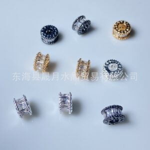 変色しにくいジルコン埋め込み花座仕切り板 DIY クリスタルパーツ ペンダント金具 ハンドメイドアクセサリー素材